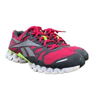 Reebok women’s 8.5 “Zigtech” Grey Fushia Pink Athletic Sneakers 108190774